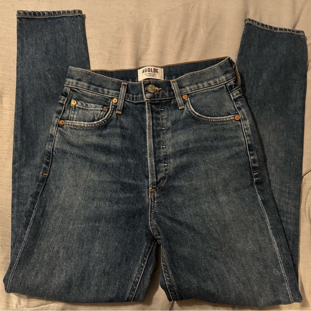 Agolde Blue Straight-Leg Jeans